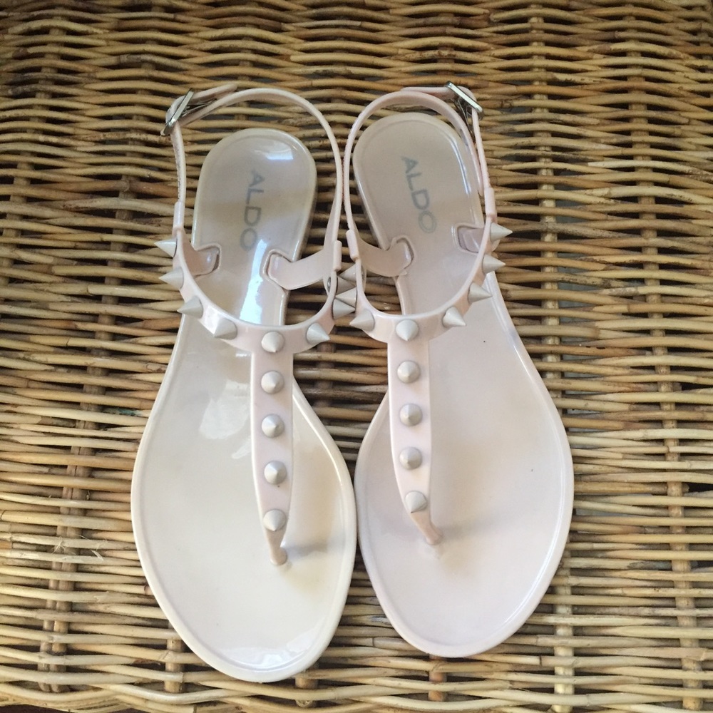 Aldo Studded Jelly Sandals Nude  Size: 6.5